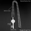 Catholic Saint Benedict Medal Key Shaped Pendant Necklace Stainless Steel I LOVE JESUS San Benito Chain Amulet Jewelry Gift