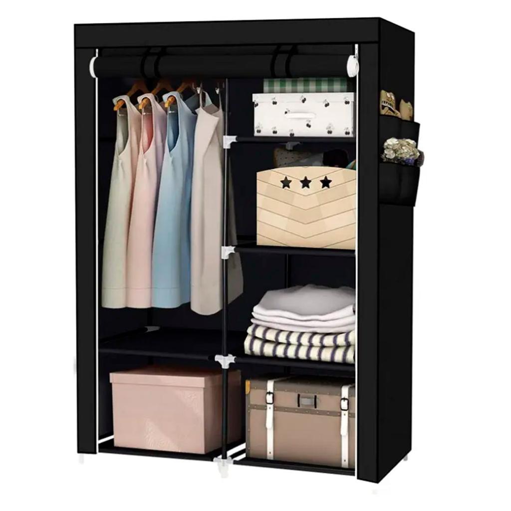 Nyana Home Fabric Dressing Room with Zipper Doors and Side Pockets Measurements 165x88x45cm