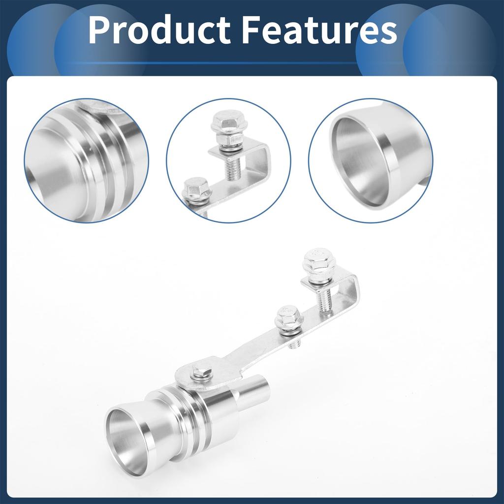 INFINAUTO Turbo Sound Exhaust Muffler Pipe Whistle Rear Tail Pipe L Car Motorcycle Lower Manufacturer Aluminum Silver Tone 1 Set