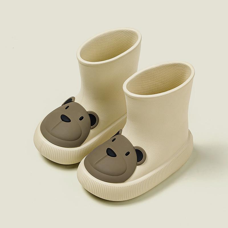 Botas de chuva infantis à prova d'água para meninos e meninas, sapatos de borracha antiderrapantes, botas de chuva para bebês, sapatos de chuva fofos de desenho animado