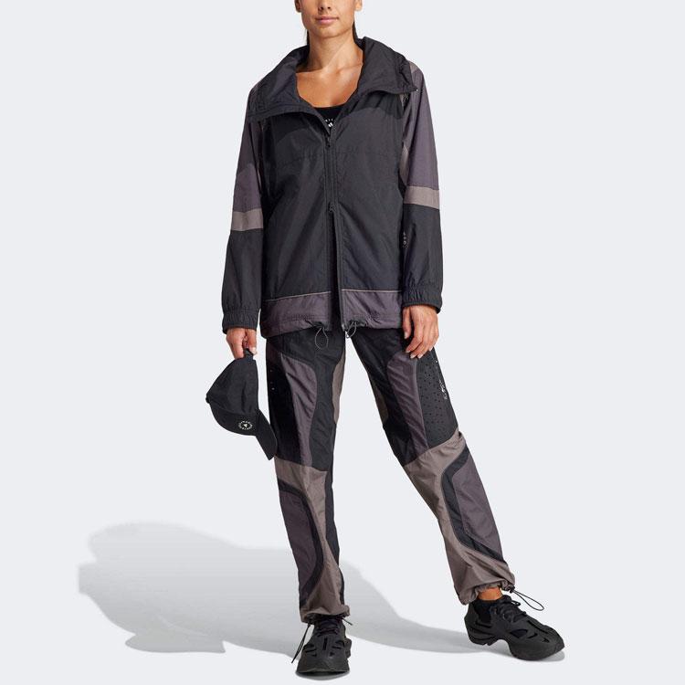 adidas Women's Colorblock Windbreaker Jacket Black/Grey IN3619