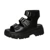 2025 Summer Platform Belt Buckle Roman Shoes Wear Large Size Muffin Retro Sandals Foreign Trade Fashion Open-toed Women's Shoes