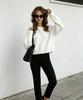 Foreign Trade Hot-selling Round Neck Solid Color Simple Temperament Versatile Loose Short Sweater Women's European and American Casual Knitted 