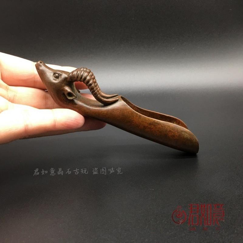 Antique Copper Antelope Head Spoon Shovel Retro Set Tea Ceremony Supplies CHINA