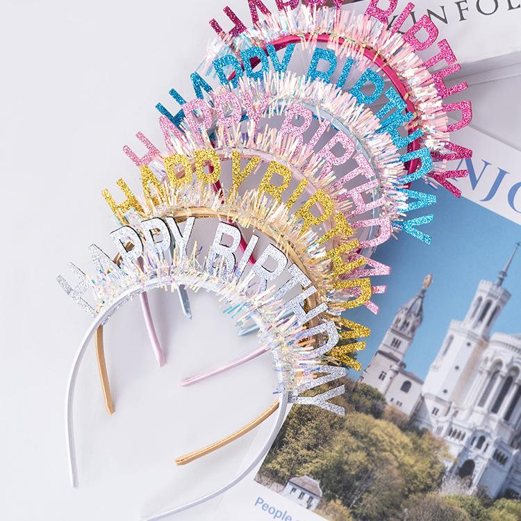 Colorful Glitter One-Year-Old Birthday Headband & Hat - Perfect Party and Photo Prop