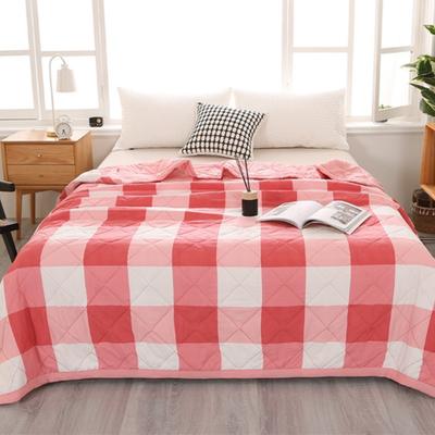 Japanese Washed Cotton Unprinted Style Grid Summer Cool Minimalist High-quality Student Dormitory Single Person Summer Air-conditioned