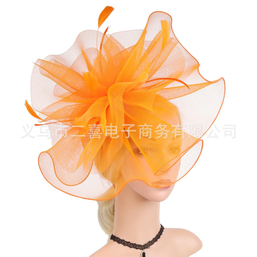 Fashion European and American Party Banquet Top Hat Mesh Cover Ball Headgear Boutique Hair Accessories Veil Wholesale