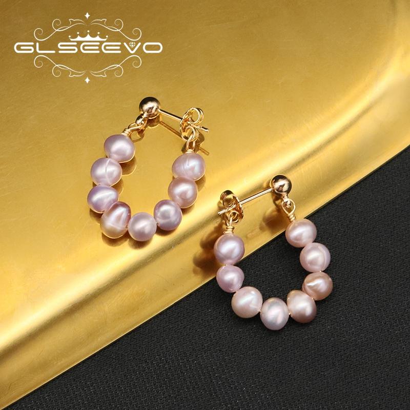 Натуральный фиолетовый жемчуг новый тренд корейский стиль простые жемчужные серьги для женщин изысканные элегантные ювелирные изделия GE1258B