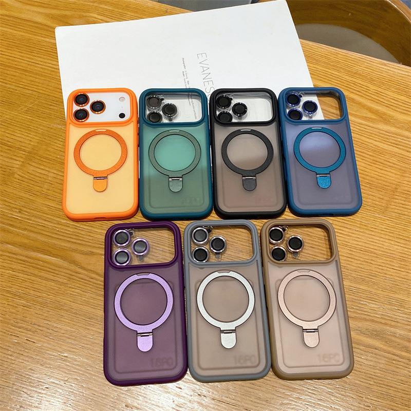 Applicable to iPhone18PROMAX matte skin magnetic suction fulcrum bracket Apple 17 lens film mobile phone case
