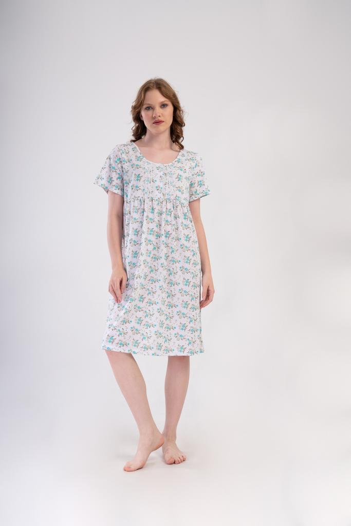 Women's Cotton Nightgown Short Sleeve 2XL Vienetta Comfortable Loose