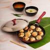 Non Stick 12 Cavity Appam Maker Pan For Healthy Cooking With Easy Grip Handle And Sleek Maroon Finish For Compact Kitchen Style