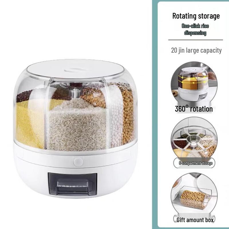 ZISIZ 6-Compartment Rotating Grain Dispenser