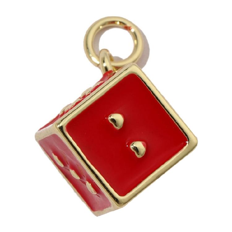 Pack of 3 Heart/Horseshoe/Dices Poker Card Pendants Accessories for Necklace and Earrings Copper Jewelry Components