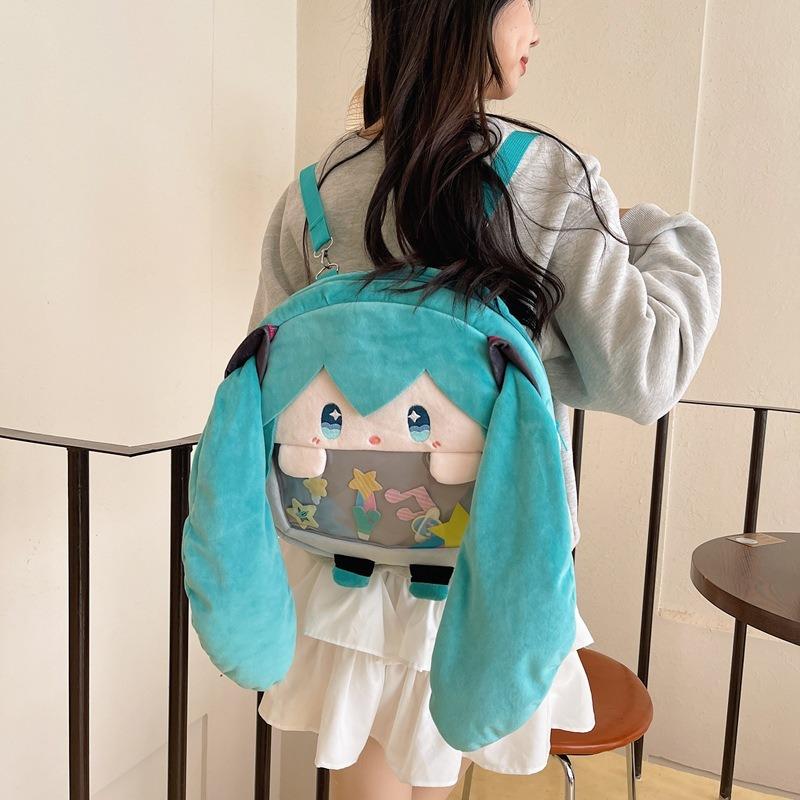 New trendy plush big mouth shoulder bag two-dimensional girl backpack student schoolbag