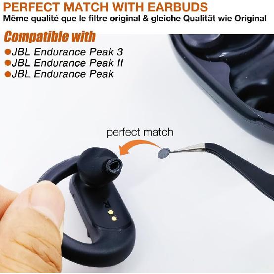 Staubdichtes Mesh-Ersatzteil für Ohrhörer für JBL Endurance Peak 3 / Peak II/Peak Ohrhörer Staubfilter * 5 Paar