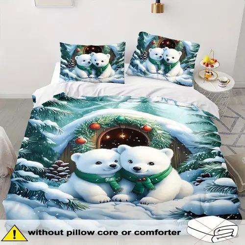 Polar Bear Duvet Cover Duvet Cover With Polar Bear Pattern Suitable For Children Boys Girls And Adults Comfortable Breathable
