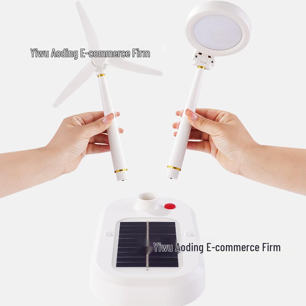 Solar-Powered LED Desk Lamp & Fan with Eye Protection for Children's Bedroom