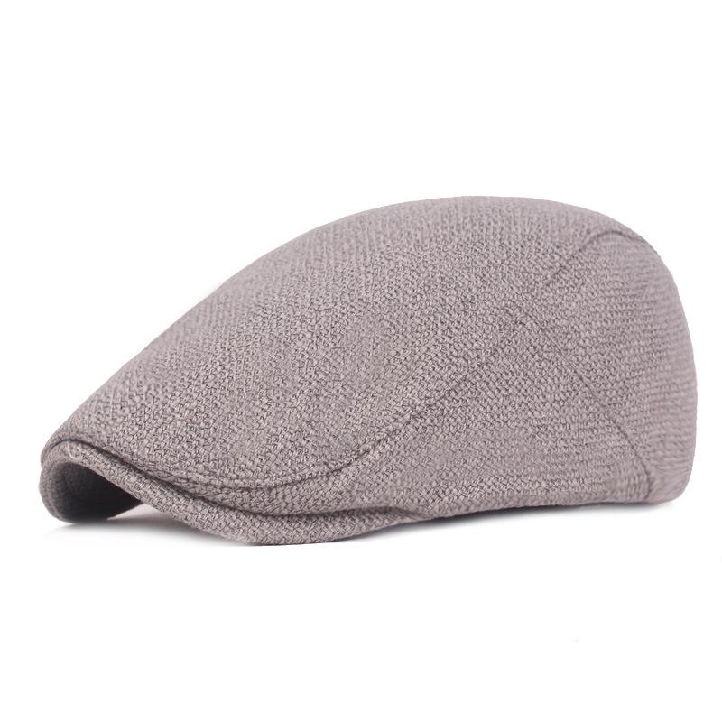 Cotton and Linen Beret Men and Women Duck-tongue Cap Retro Old Forward Cap Outdoor Travel Hat Single-color Beret