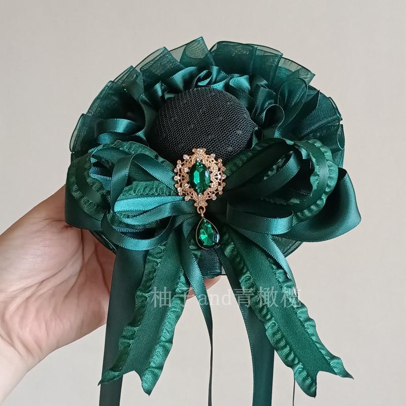 Green Lolita Top Hat Lolita Hairpin Small Cute Item Gift Stars Headband Bow Headgear Hair Clip Hair Accessories