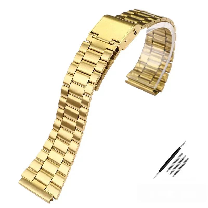 18mm Fine Steel Watchband for CASIO A158 / A159 / A168 /A169 /B650 /AQ230/ 700 Classic Small Square Silver Block  Metal Strap