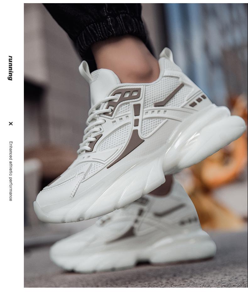 Men's 6.8CM Lift Sports Shoes - Shock-Absorbing, Breathable, Thick Sole, Versatile Dad Shoes for Autumn