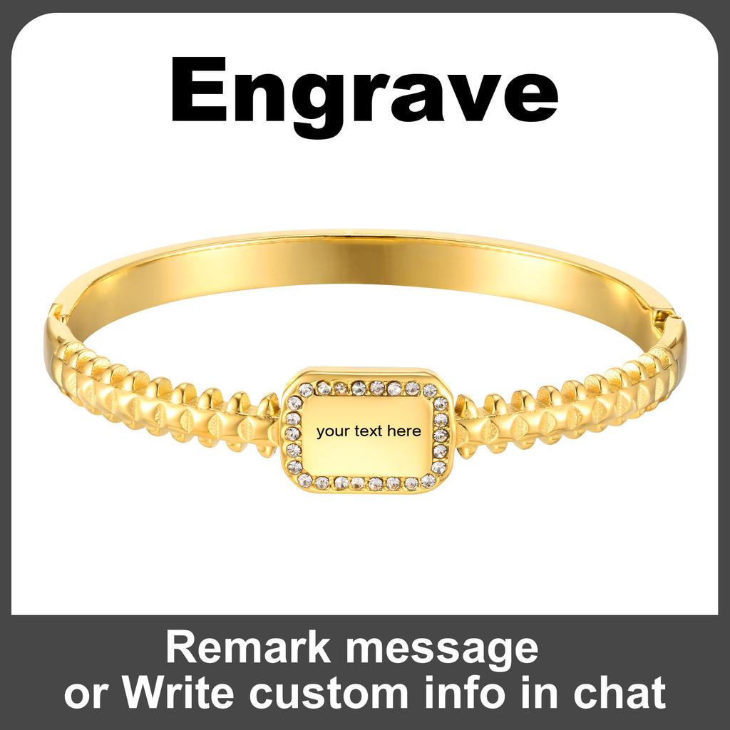 Kostenloses personalisiertes Initialen-Armband für Damen, Armreif, Personalisiertes Namens-Zirkonia-Armband, Edelstahl Liebe Freundschaft Schmuck
