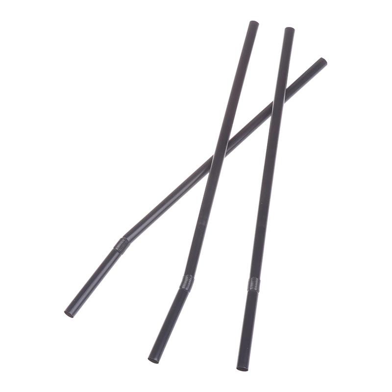 100Pcs Drinking Straws Black Flexible Wedding Party Supplies Drinking Straws Kitchen