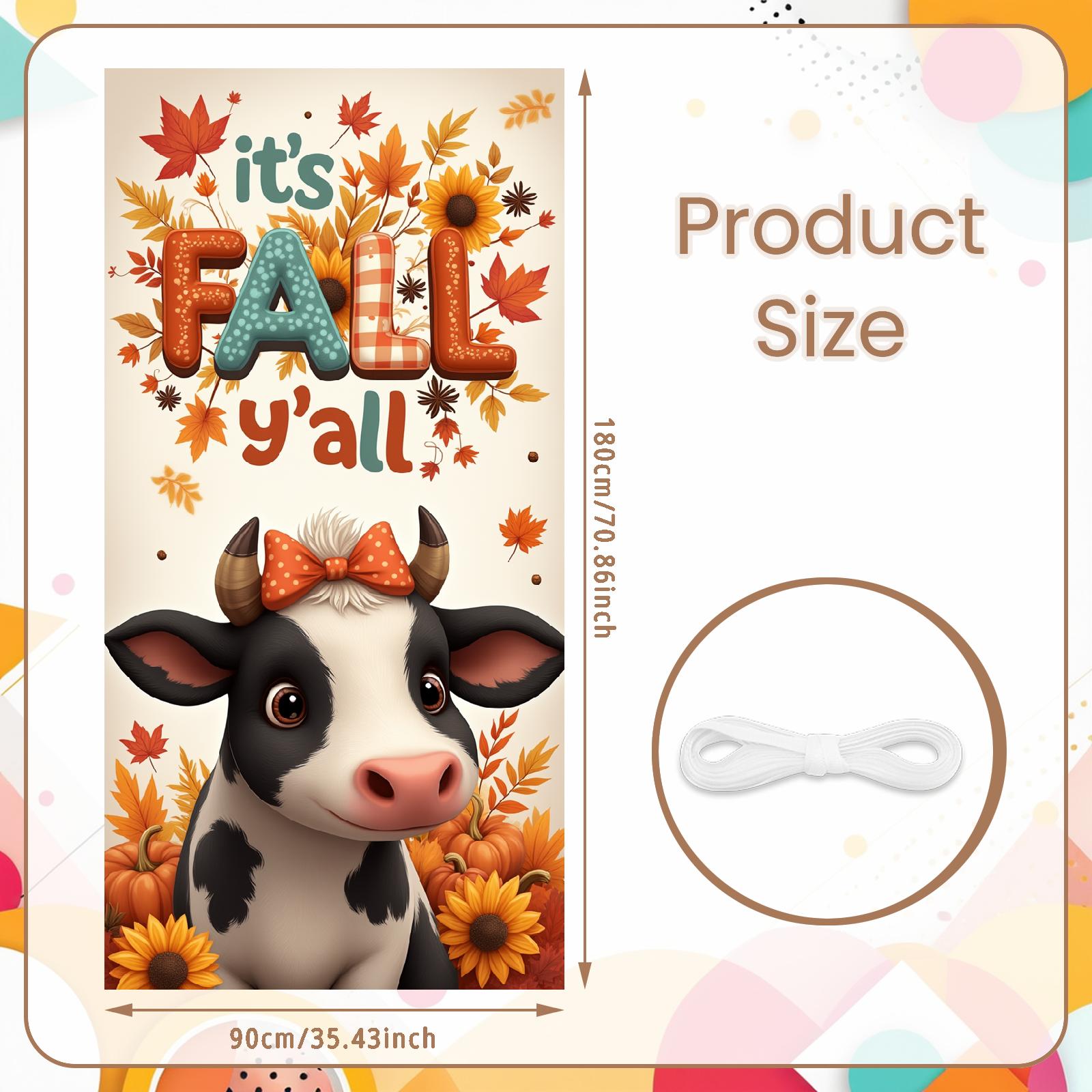 

Cow Theme Banner Colorful Design Fall Banner Seasonal Decor Autumn Theme Thanksgiving Banner For Indoor Decor Seasonal Event