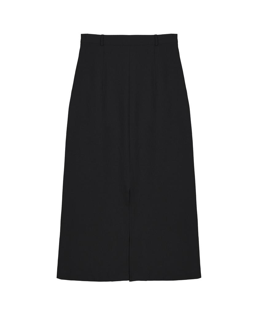 Nigaennikol Box Pleated Long Skirt_Black