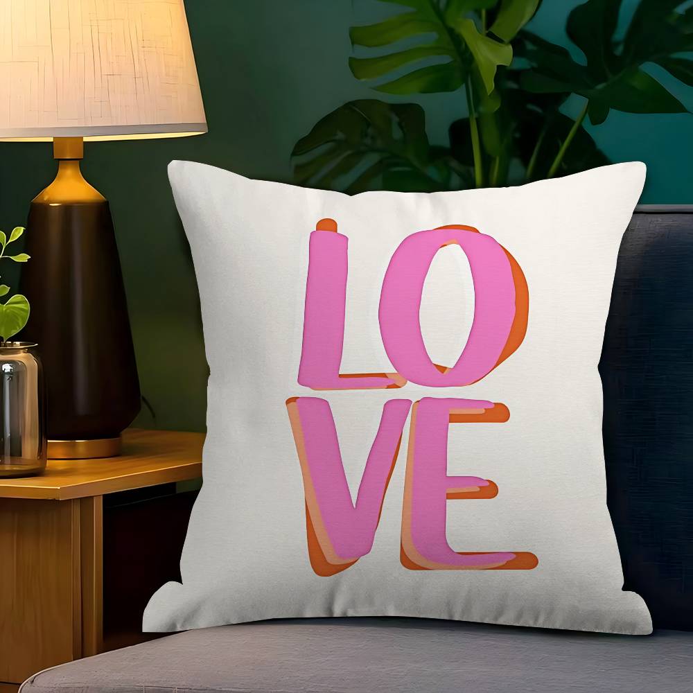 Nordic More Amor Por Favor Colorful Eclectic Pink Love Girls pillow cover sofa cushion cover home room decoration children gift