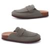 Fashion Crestar Women's Cow Suede Clogs Cork Footbed Leather Mules Slippers Unisex Comfortable Fashion Potato Shoes with Arch Support