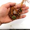 Hand-Woven Natural Stone Crystal Rough Stone Mesh Pocket Adjustable Necklace Pendant N707
