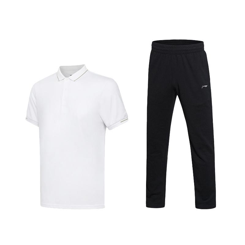 

Серия спортивного образа жизни Li Ning Фитнес Легкий Влагоотводящий Летний Беговой Повседневный Спортивный Костюм Мужской костюм APLT083-1+AKLUC03-1 3XL