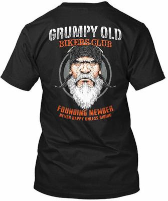 Grumpy Old Bikers Club Tee T-Shirt Made In the USA Size S To 5XL