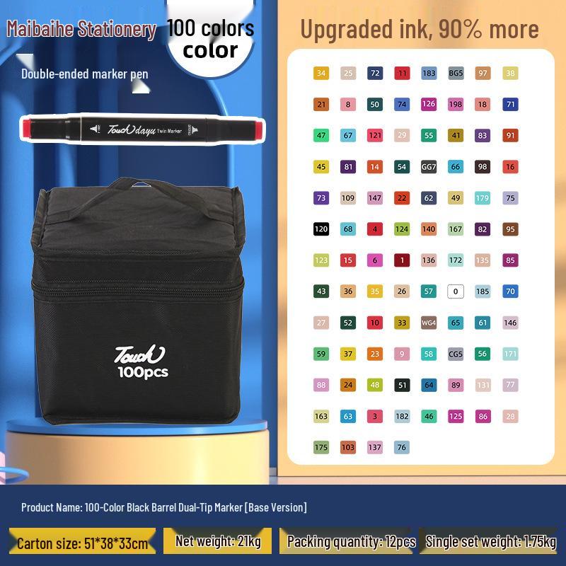 Doppelspitz-Marker-Set: 168 Farben + 80 Farben Kinder-Zeichenstifte + 24 Farben Ölbasierte Marker