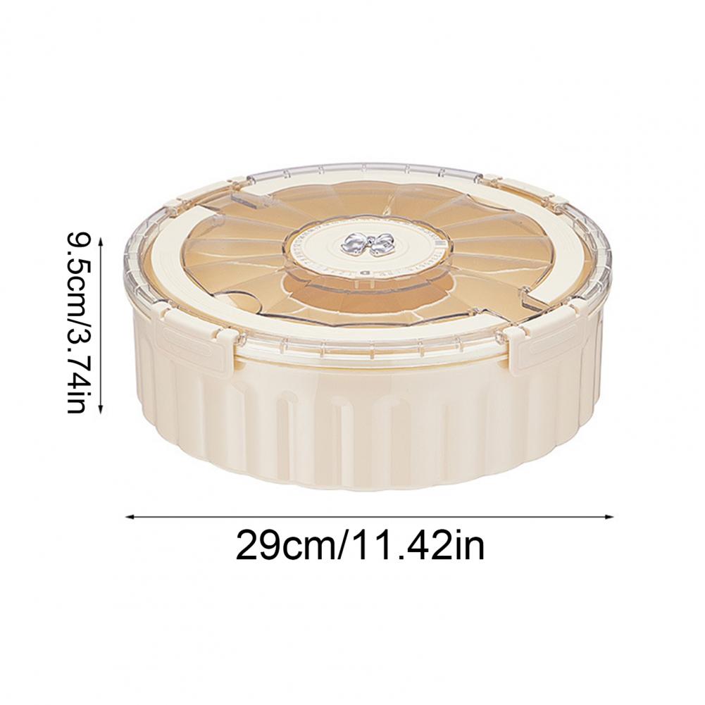 Dry Fruit Plate Divided Serving Tray Rotating Snack Tray with Lid Handle 6-compartment Divided Serving Platter for Snacks