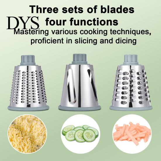 Suction Base Vegetable Slicer Handheld Roller Shredder Stainless Steel Blades Safe Food Processor Multi-Function Kitchen Gadget for Julienne