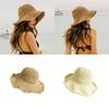 Natural Style Straw Hat For Women, Foldable And Easy To Carry, Ideal For Summer Outdoor Activities In Khaki And Beige