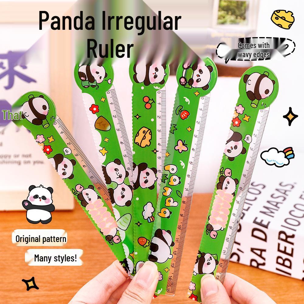 Cute Panda Bookmark Ruler - Cartoon Scale Ruler for Students, Learning Supplies, Stationery, Prize