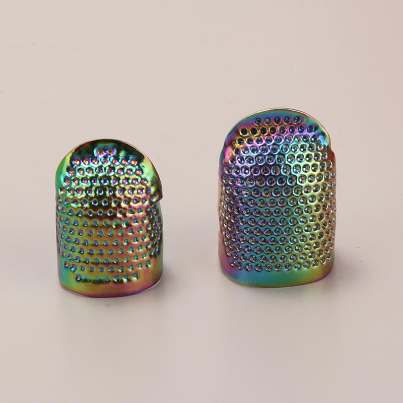 Ein großer und ein kleiner verstellbarer Retro-Fingerhutring, handgefertigt, rutschfest, Stickerei-Gegengewicht, Nadeldrücker