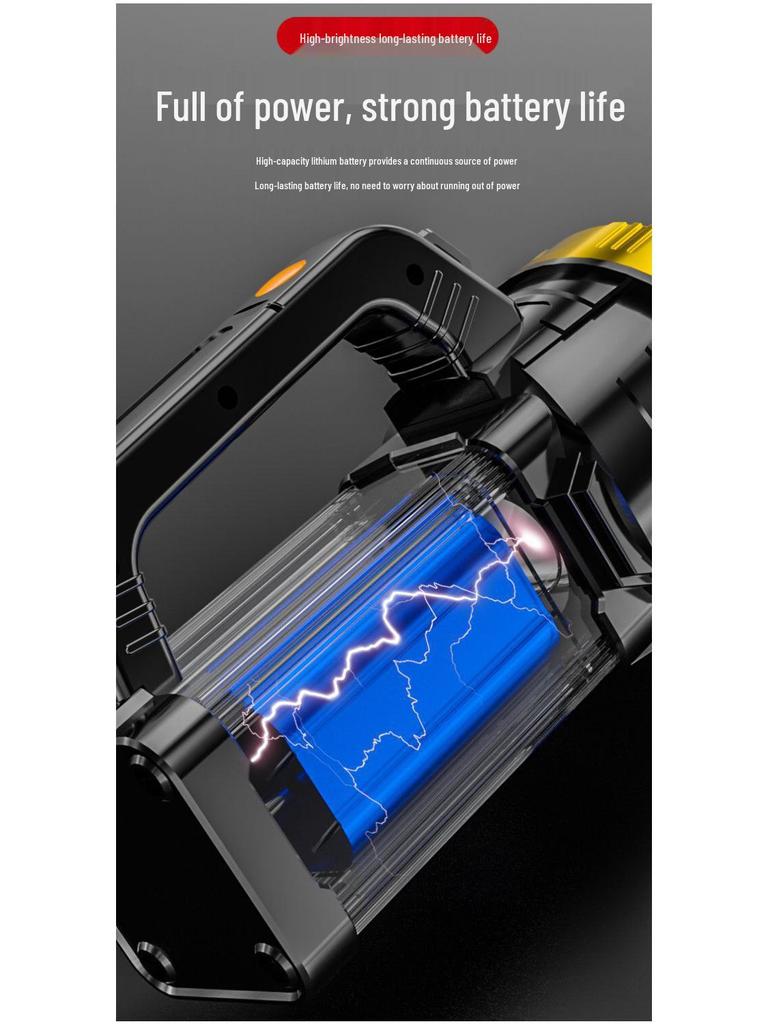 Ultra-Bright Rechargeable High-Power Handheld Flashlight for Outdoor and Home Use