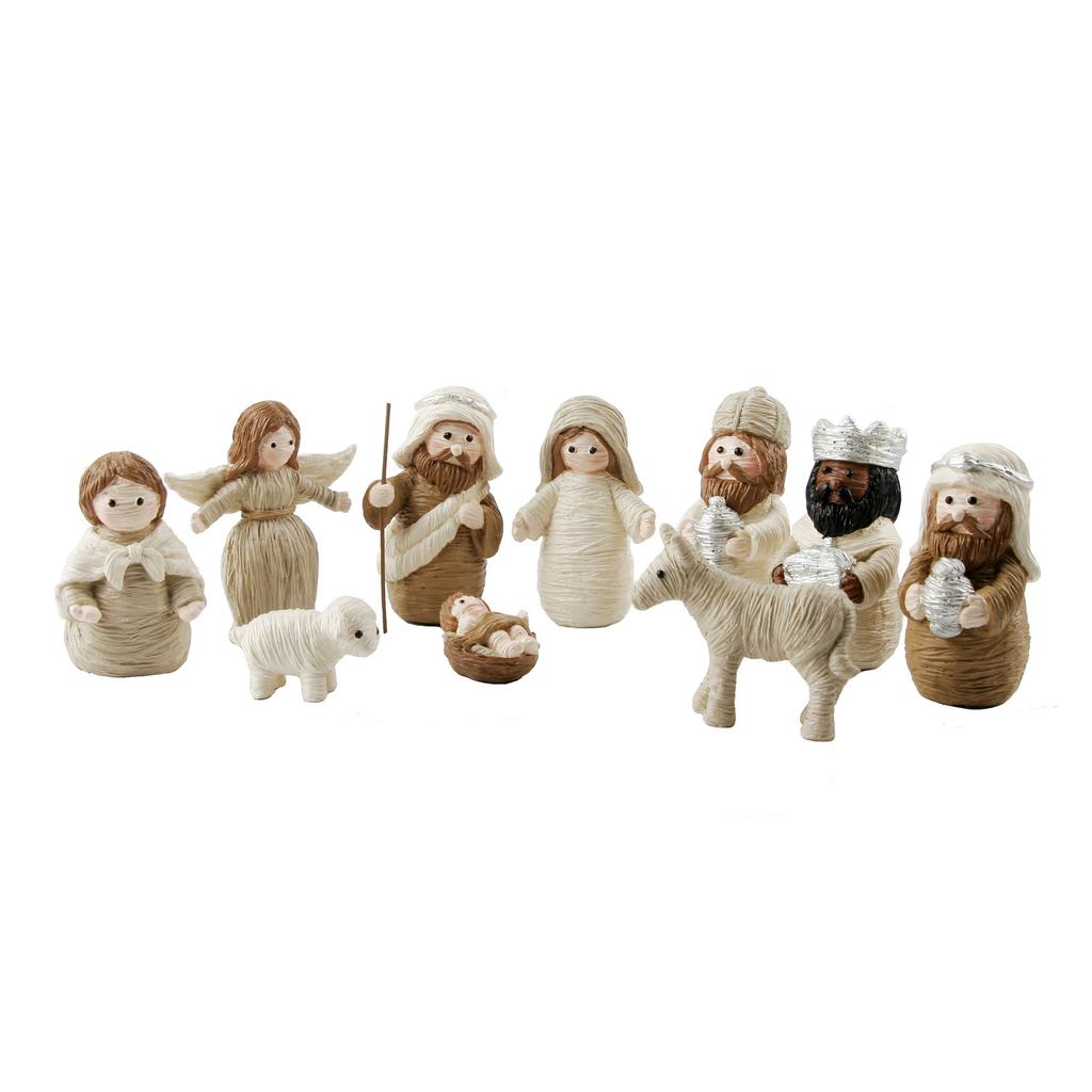Christmas Christ Nativity Resin Statue Scene Set Manger Holy Figure Statue Ornament Crafts for Home Bedroom Room