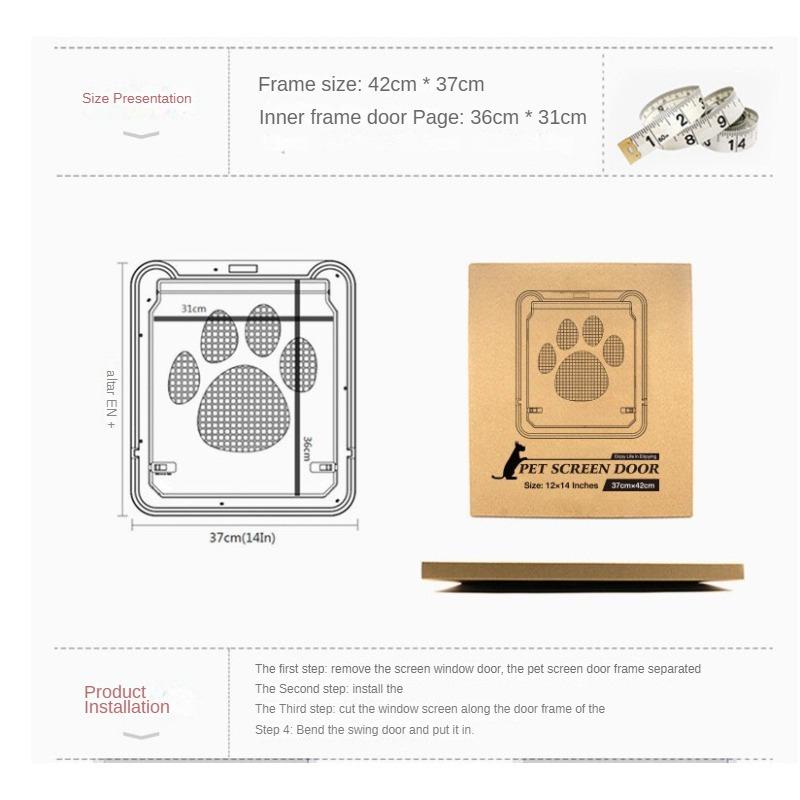 

Дверца для собак и кошек с замком на магнитном экране, наружные функциональные ворота и пандусы, окна, садовые туннели, защитные самозакрывающиеся ворота-откидки для домашних животных чёрный