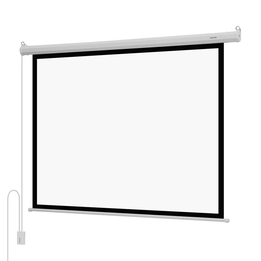 Motorized Projector Screen, 1829 mm 4:3 1080 HD Electric Projection Screen, Wall Mounted Projection Dispaly Projector with Remote Control, Automatic