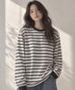 SAYUU Striped Biscuit Long Sleeve Tee Ivory