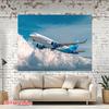 2D Airplane Theme Backdrop, Boys Birthday Party Aviation Photo Background