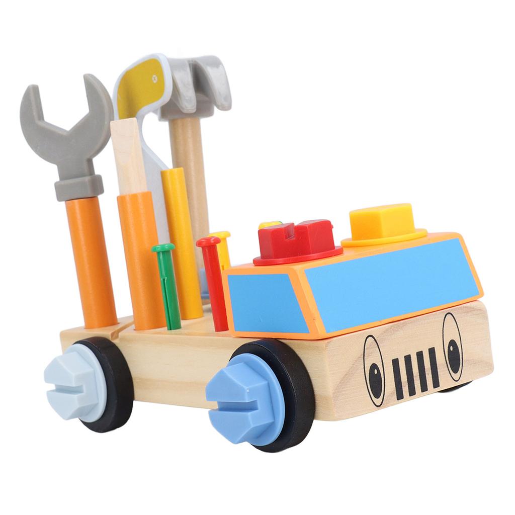 Wooden Kids Tool Set Pine Wood Hammer Wrench Early Education Educational Construction Toys Box Type