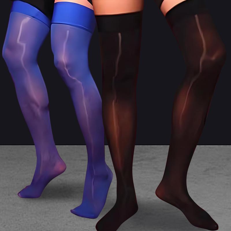 

Сексуальные прозрачные блестящие длинные носки дышащие без следов мужские прозрачные ультратонкие масляные блестящие чулки колготки