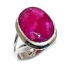 Red Ruby(Simulated) Gemstone Handmade 925 Sterling Silver Jewelry Ring S.9 P8C06