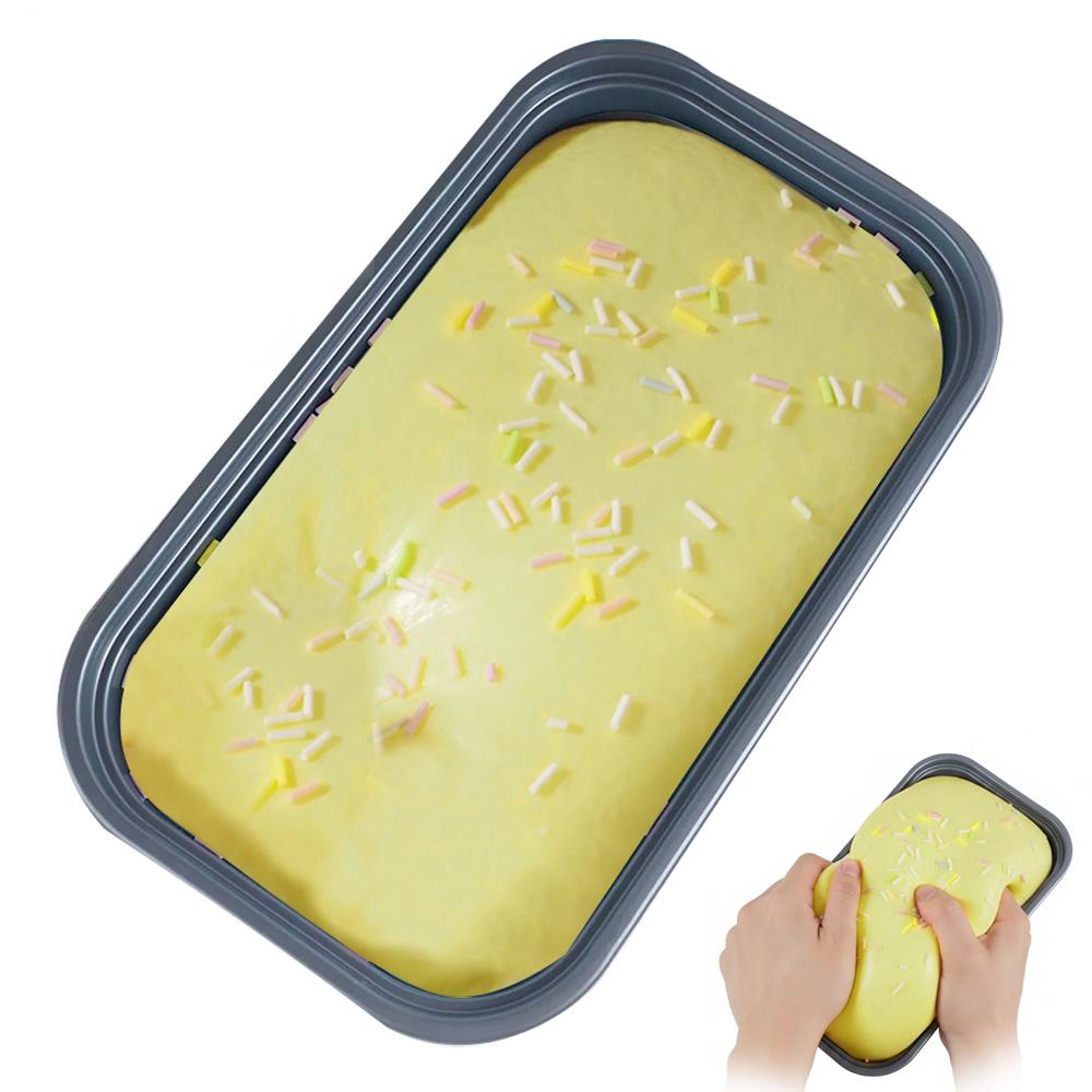 Scatola Appiccicosa Torta Squishy Giocattolo a Lenta Risalita Giocattolo da Spremere Scatola Gelato al Burro Squishy Giocattolo Fidget Rilascio Anti Stress Mano Relax Regalo